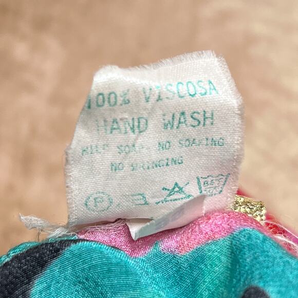 Vintage 80s Gottex Floral Print Maxi Skirt Handkerchief Hem Pleated Whimsigoth - Picture 5 of 6